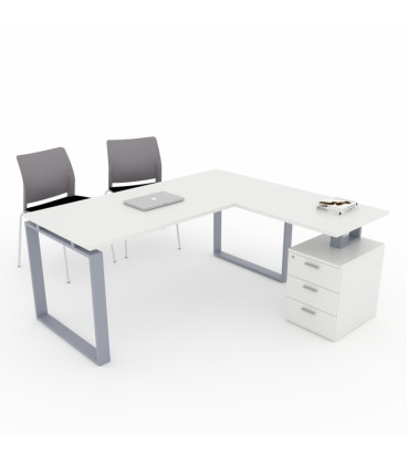 Mesa de escritório OFIPLUS MODERN com ASA e SUPORTE DE GAVETA