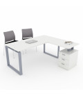 Mesa de escritório OFIPLUS MODERN com ASA e SUPORTE DE GAVETA