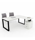 Mesa de escritório OFIPLUS MODERN com ASA e SUPORTE DE GAVETA