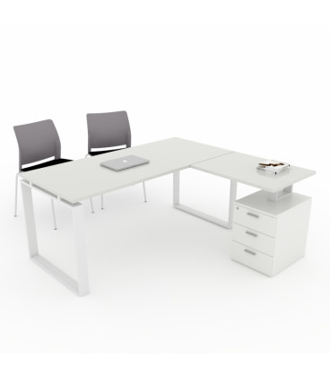 Mesa de escritório OFIPLUS MODERN com ASA e SUPORTE PARA GAVETAS DL