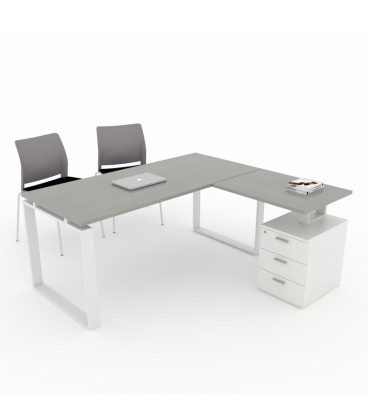Mesa de escritório OFIPLUS MODERN com ASA e SUPORTE PARA GAVETAS DL