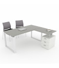 Mesa de escritório OFIPLUS MODERN com ASA e SUPORTE PARA GAVETAS DL