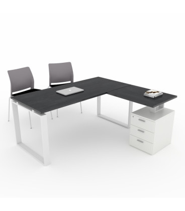 Mesa de oficina OFIPLUS MODERN con ALA y SOPORTE CAJONERA DL