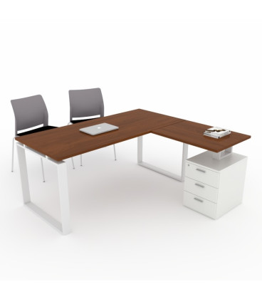 Mesa de escritório OFIPLUS MODERN com ASA e SUPORTE PARA GAVETAS DL