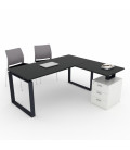 Mesa de oficina OFIPLUS MODERN con ALA y SOPORTE CAJONERA DL