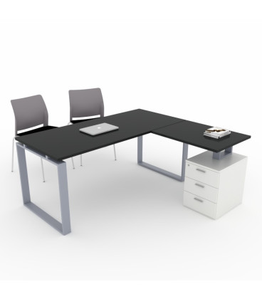 Mesa de oficina OFIPLUS MODERN con ALA y SOPORTE CAJONERA DL