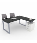 Mesa de escritório OFIPLUS MODERN com ASA e SUPORTE PARA GAVETAS DL