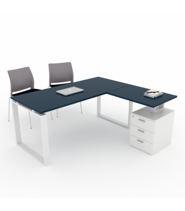 Mesa de oficina OFIPLUS MODERN con ALA y SOPORTE CAJONERA DL