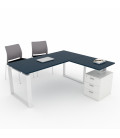 Mesa de escritório OFIPLUS MODERN com ASA e SUPORTE PARA GAVETAS DL