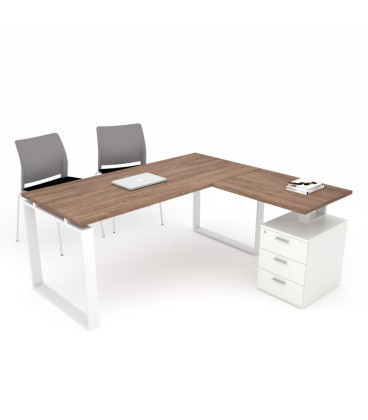 Mesa de escritório OFIPLUS MODERN com asa e suporte de gaveta SY