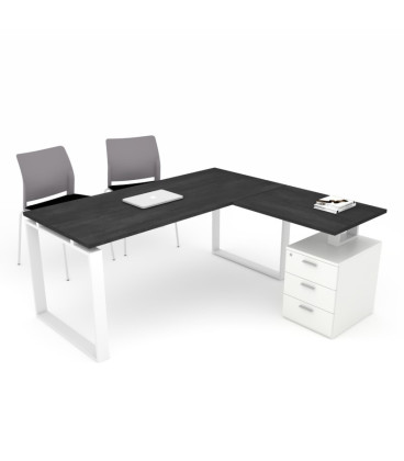 Mesa de oficina OFIPLUS MODERN con ALA y SOPORTE CAJONERA SY