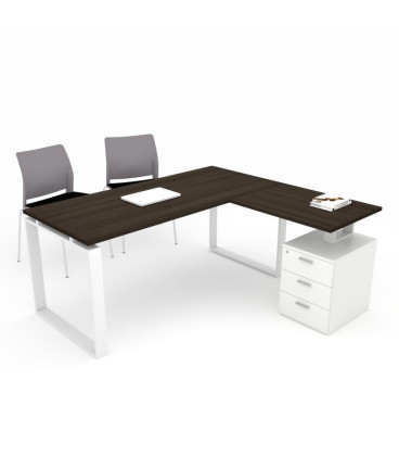 Mesa de escritório OFIPLUS MODERN com asa e suporte de gaveta SY
