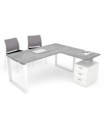 Mesa de oficina OFIPLUS MODERN con ALA y SOPORTE CAJONERA SY