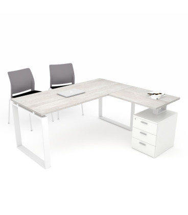 Mesa de oficina OFIPLUS MODERN con ALA y SOPORTE CAJONERA SY