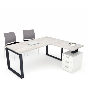 Mesa de oficina OFIPLUS MODERN con ALA y SOPORTE CAJONERA SY