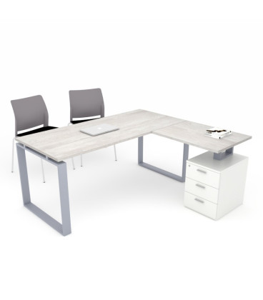Mesa de oficina OFIPLUS MODERN con ALA y SOPORTE CAJONERA SY