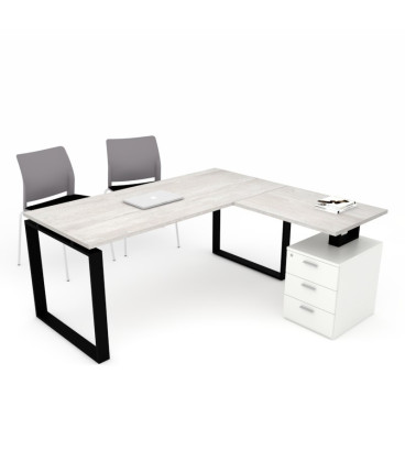 Mesa de oficina OFIPLUS MODERN con ALA y SOPORTE CAJONERA SY