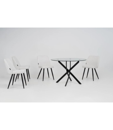 Compra la mesa de cristal FONTANA BLACK