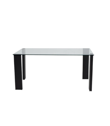 Mesa con tapa de cristal STELA BLACK