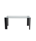 Mesa con tapa de cristal STELA BLACK