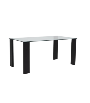 Mesa con tapa de cristal STELA BLACK