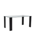 Mesa con tapa de cristal STELA BLACK