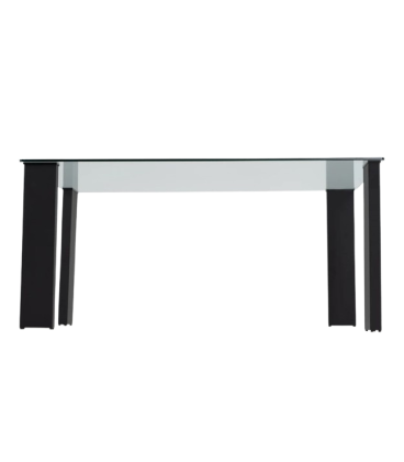 Mesa con tapa de cristal STELA BLACK