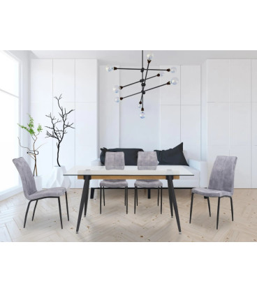 Mesa con tapa de cristal EVA BLACK