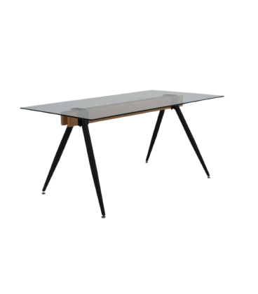 Mesa con tapa de cristal EVA BLACK