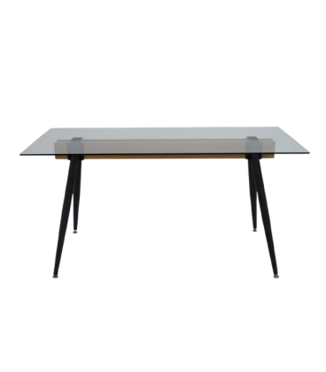 Mesa con tapa de cristal EVA BLACK