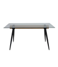 Mesa con tapa de cristal EVA BLACK
