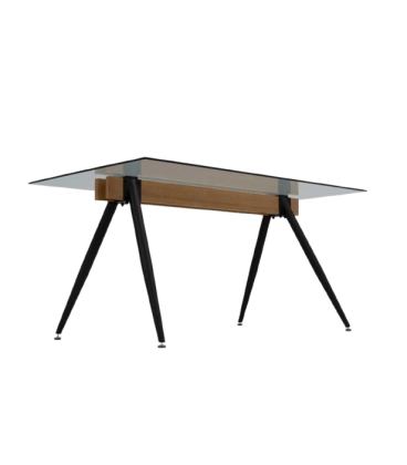 Mesa con tapa de cristal EVA BLACK