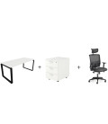 Ofiplus Modern ML mesa de escritório + Buck + cadeira Valencia】Melhores preços!