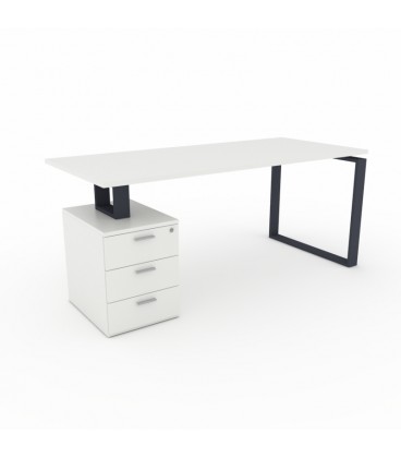 PACK Mesa con soporte cajonera + Armario con puertas bajas + silla sevilla