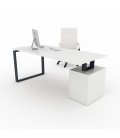 PACK Mesa con soporte cajonera + Armario con puertas bajas + silla sevilla