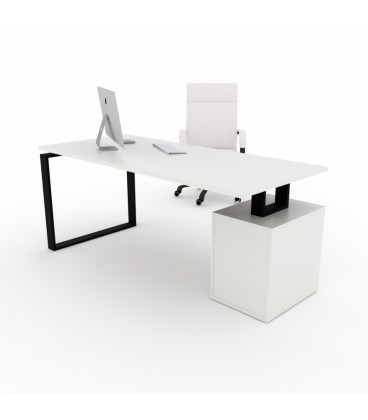 PACK Mesa con soporte cajonera + Armario con puertas bajas + silla sevilla