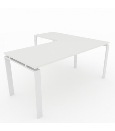 Pack Mesa de escritório OFIPLUS CLASSIC COM ASA ML + CADEIRA BERNAY + BUCK 3C + ENTRADA DE CABO DE PVC REDONDO