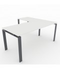 Pack Mesa de escritório OFIPLUS CLASSIC COM ASA ML + CADEIRA BERNAY + BUCK 3C + ENTRADA DE CABO DE PVC REDONDO