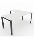 Pack Mesa de escritório OFIPLUS CLASSIC COM ASA ML + CADEIRA BERNAY + BUCK 3C + ENTRADA DE CABO DE PVC REDONDO