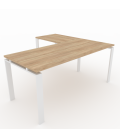 Pack Mesa de escritório OFIPLUS CLASSIC COM ASA ML + CADEIRA BERNAY + BUCK 3C + ENTRADA DE CABO DE PVC REDONDO