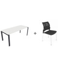 PACK Mesa de reunião OFIMEET CLASSIC ML + 6 CADEIRAS SPACIO SEM BRAÇOS