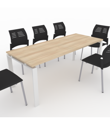 PACK Mesa de reunión OFIMEET CLASSIC ML + 6 Sillas SPACIO SIN BRAZOS