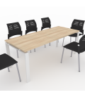 PACK Mesa de reunión OFIMEET CLASSIC ML + 6 Sillas SPACIO SIN BRAZOS