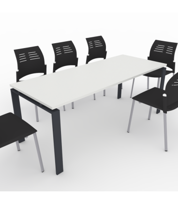 PACK Mesa de reunião OFIMEET CLASSIC ML + 6 CADEIRAS SPACIO SEM BRAÇOS