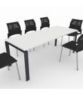 PACK Mesa de reunião OFIMEET CLASSIC ML + 6 CADEIRAS SPACIO SEM BRAÇOS