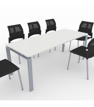 PACK Mesa de reunião OFIMEET CLASSIC ML + 6 CADEIRAS SPACIO SEM BRAÇOS