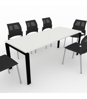PACK Mesa de reunião OFIMEET CLASSIC ML + 6 CADEIRAS SPACIO SEM BRAÇOS