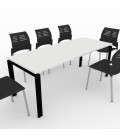 PACK Mesa de reunião OFIMEET CLASSIC ML + 6 CADEIRAS SPACIO SEM BRAÇOS