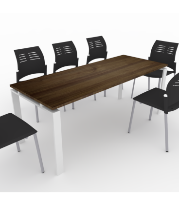 PACK Mesa de reunião OFIMEET CLASSIC ML + 6 CADEIRAS SPACIO SEM BRAÇOS