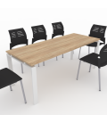 PACK Mesa de reunión OFIMEET CLASSIC ML + 6 Sillas SPACIO SIN BRAZOS
